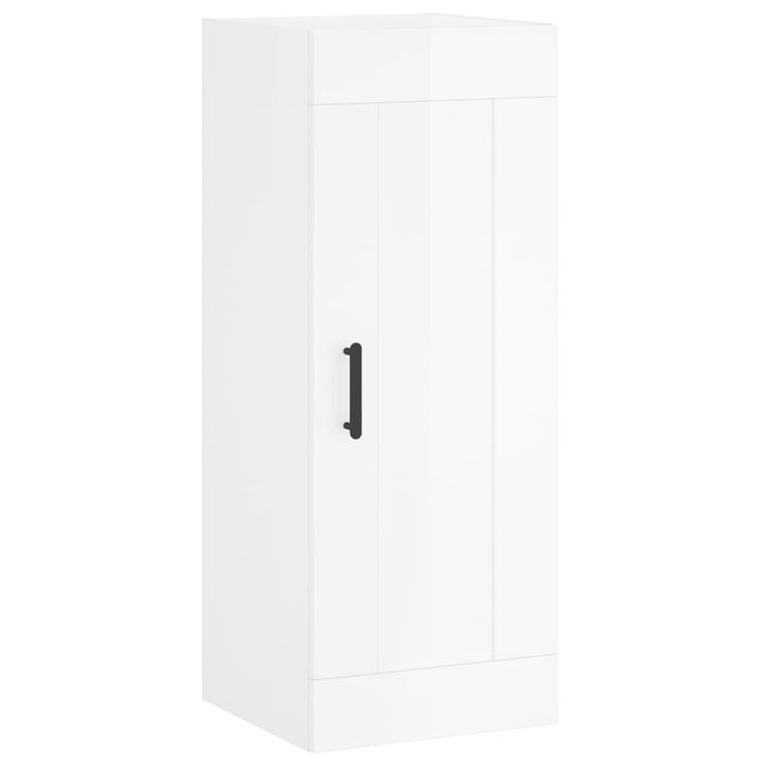 Armoire murale blanc brillant 34,5x34x90 cm bois d'ingénierie - Photo n°1