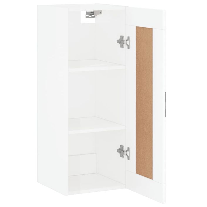 Armoire murale blanc brillant 34,5x34x90 cm bois d'ingénierie - Photo n°6