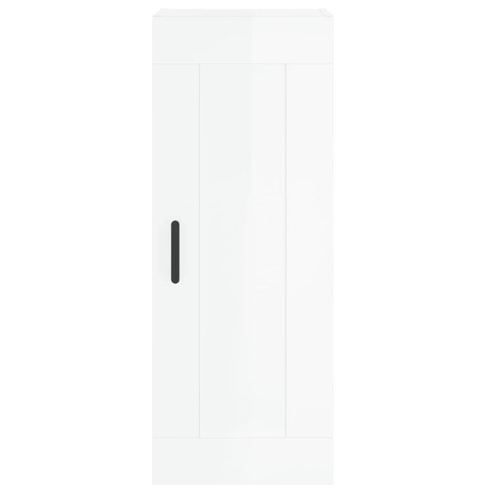 Armoire murale blanc brillant 34,5x34x90 cm bois d'ingénierie - Photo n°7