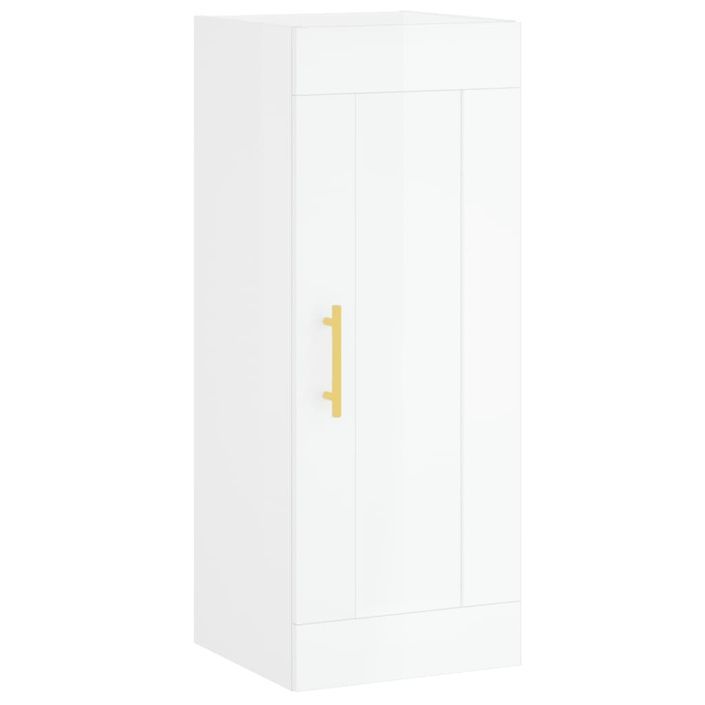 Armoire murale blanc brillant 34,5x34x90 cm bois d'ingénierie - Photo n°1