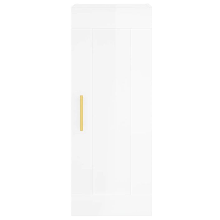 Armoire murale blanc brillant 34,5x34x90 cm bois d'ingénierie - Photo n°6