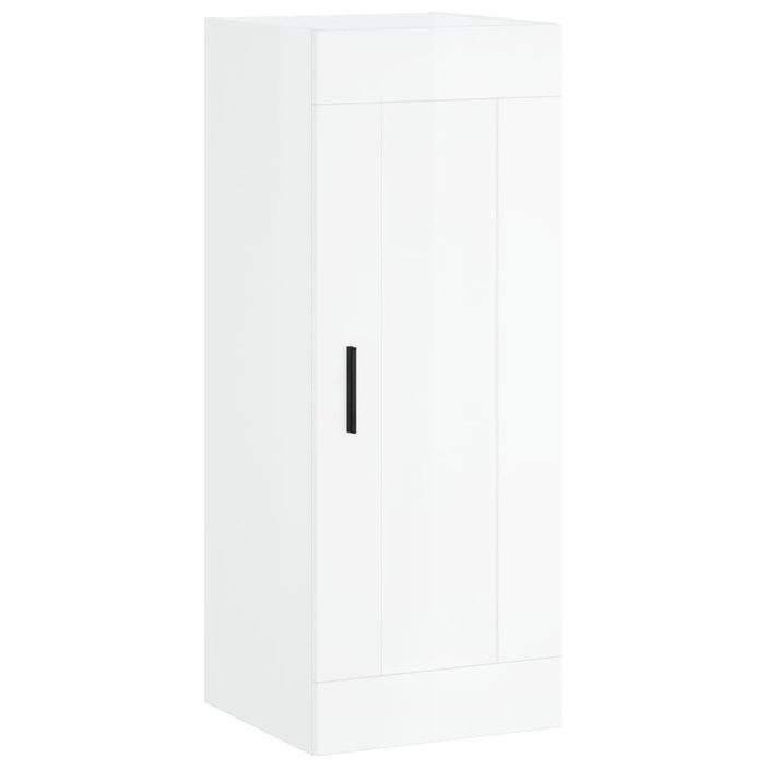 Armoire murale blanc brillant 34,5x34x90 cm bois d'ingénierie - Photo n°1