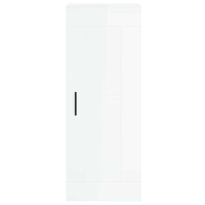 Armoire murale blanc brillant 34,5x34x90 cm bois d'ingénierie - Photo n°6