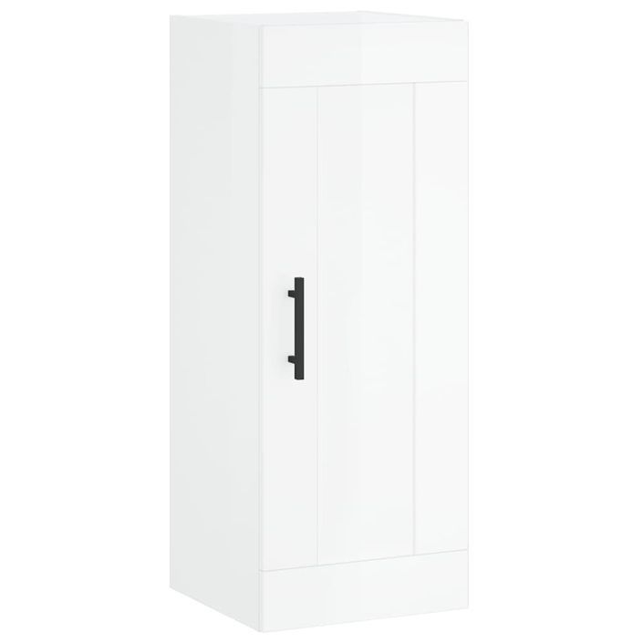 Armoire murale blanc brillant 34,5x34x90 cm bois d'ingénierie - Photo n°1