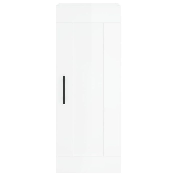 Armoire murale blanc brillant 34,5x34x90 cm bois d'ingénierie - Photo n°6