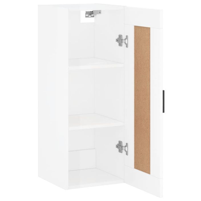 Armoire murale blanc brillant 34,5x34x90 cm bois d'ingénierie - Photo n°7