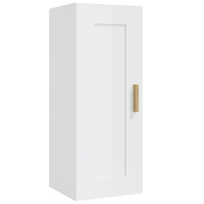 Armoire murale Blanc brillant 35x34x90 cm Bois d'ingénierie - Photo n°2