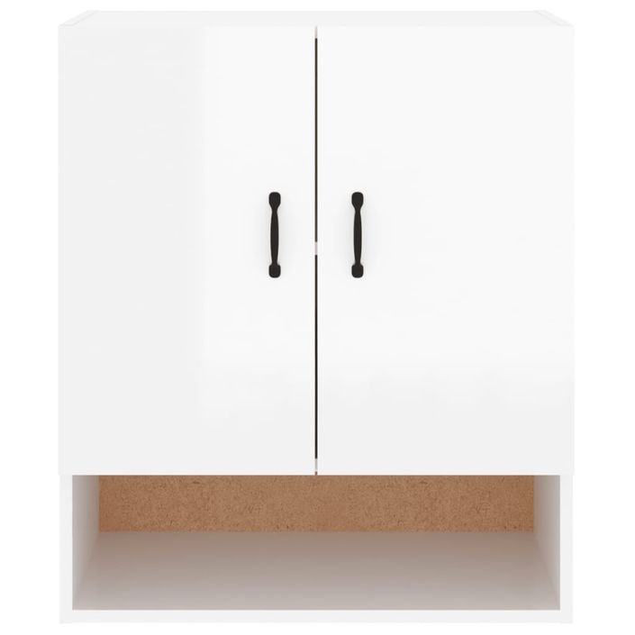 Armoire murale Blanc brillant 60x31x70 cm Bois d'ingénierie - Photo n°6