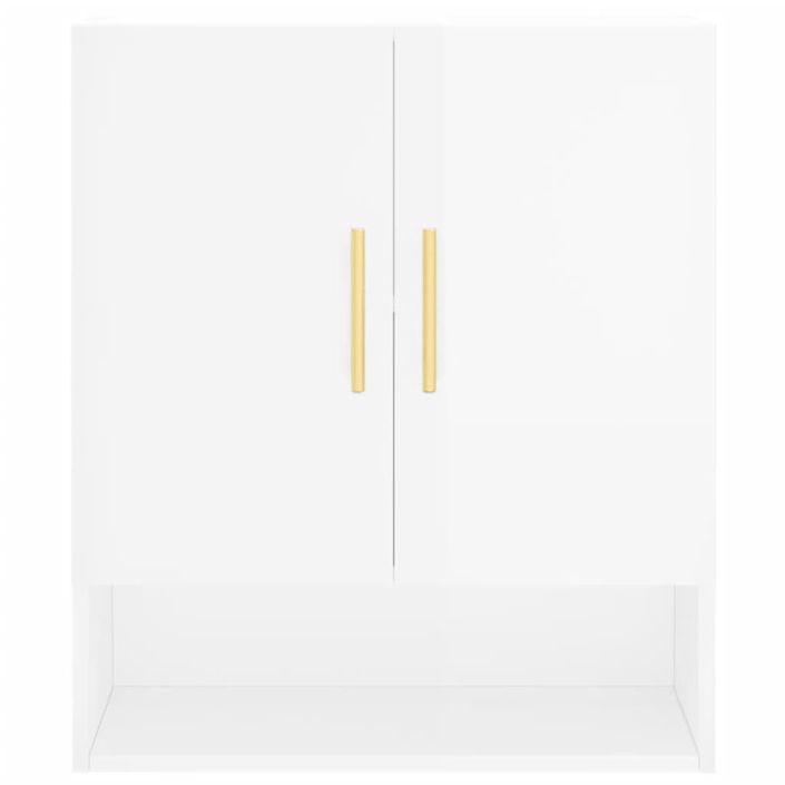 Armoire murale Blanc brillant 60x31x70 cm Bois d'ingénierie - Photo n°5