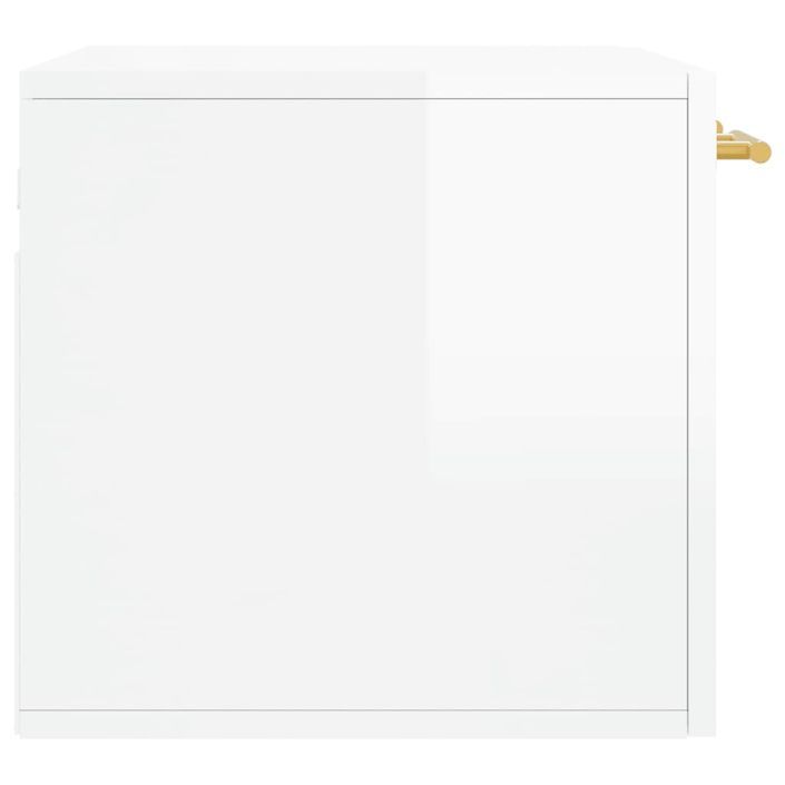 Armoire murale Blanc brillant 60x36,5x35 cm Bois d'ingénierie - Photo n°7
