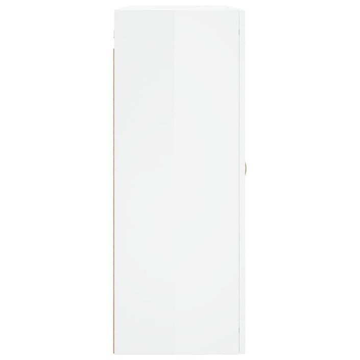 Armoire murale blanc brillant 69,5x34x90 cm - Photo n°8