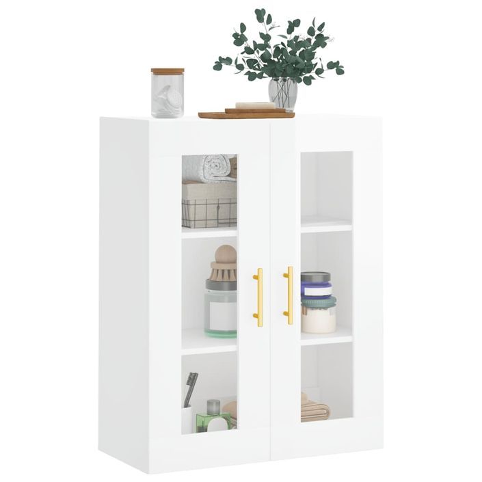 Armoire murale blanc brillant 69,5x34x90 cm - Photo n°4