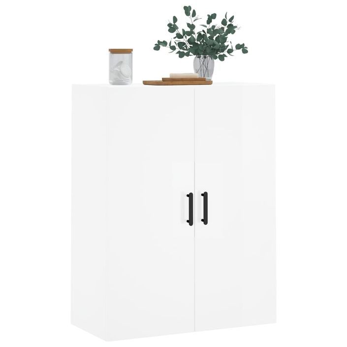 Armoire murale blanc brillant 69,5x34x90 cm - Photo n°4