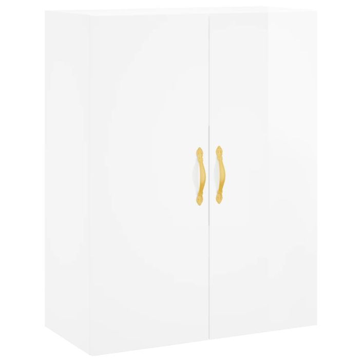 Armoire murale blanc brillant 69,5x34x90 cm - Photo n°1