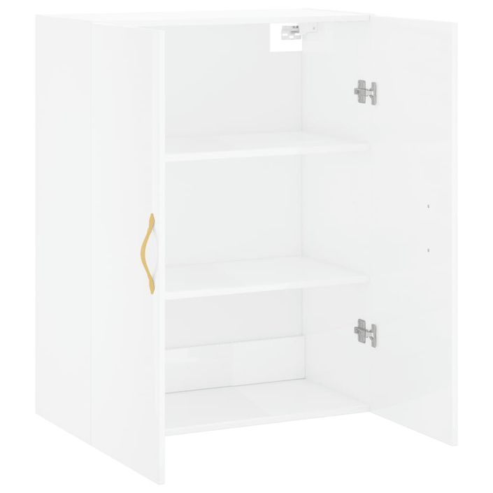 Armoire murale blanc brillant 69,5x34x90 cm - Photo n°6