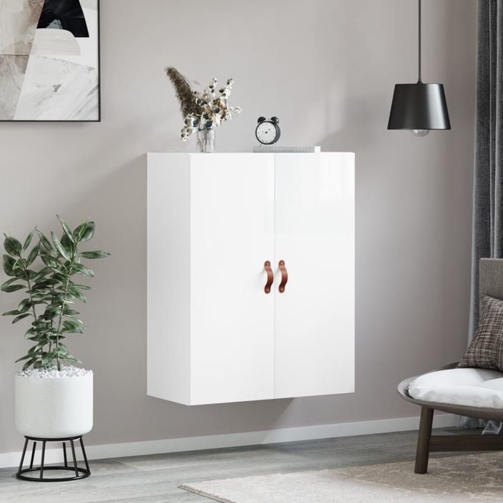 Armoire murale blanc brillant 69,5x34x90 cm - Photo n°3