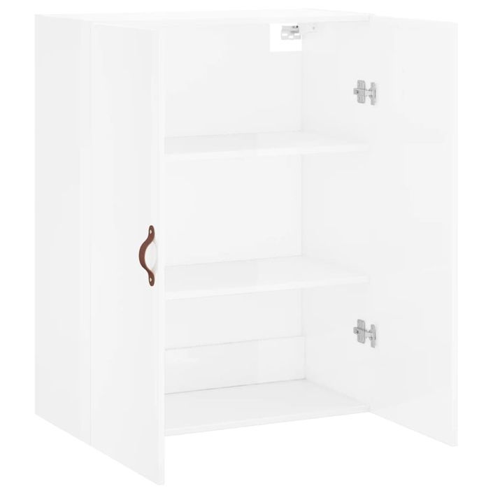 Armoire murale blanc brillant 69,5x34x90 cm - Photo n°6