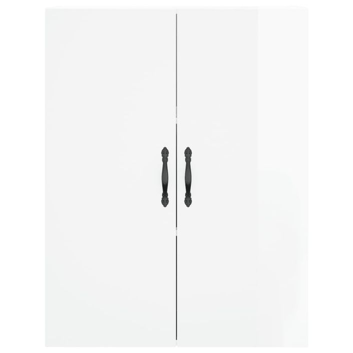 Armoire murale blanc brillant 69,5x34x90 cm bois d'ingénierie - Photo n°7