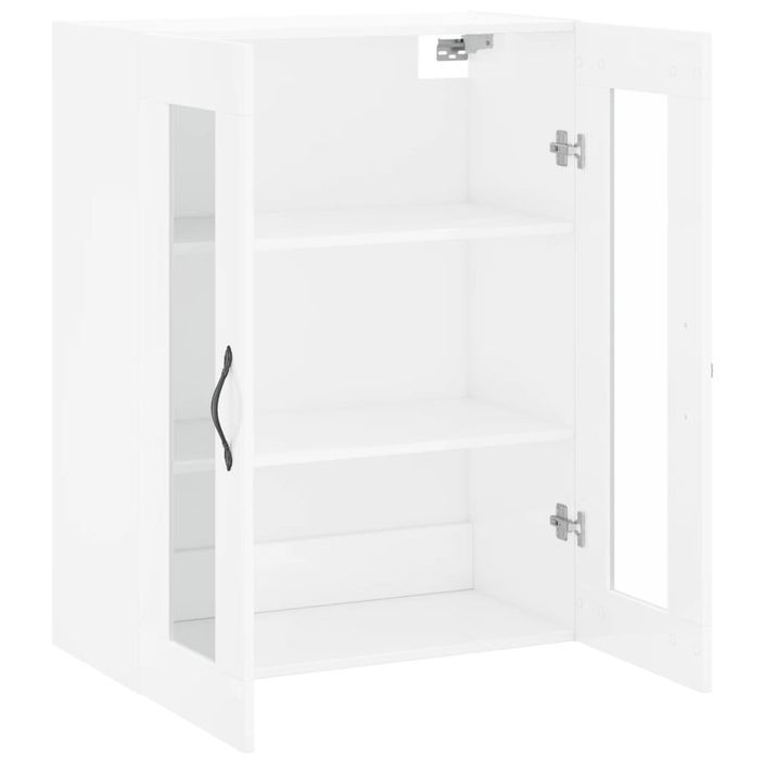 Armoire murale blanc brillant 69,5x34x90 cm bois d'ingénierie - Photo n°6