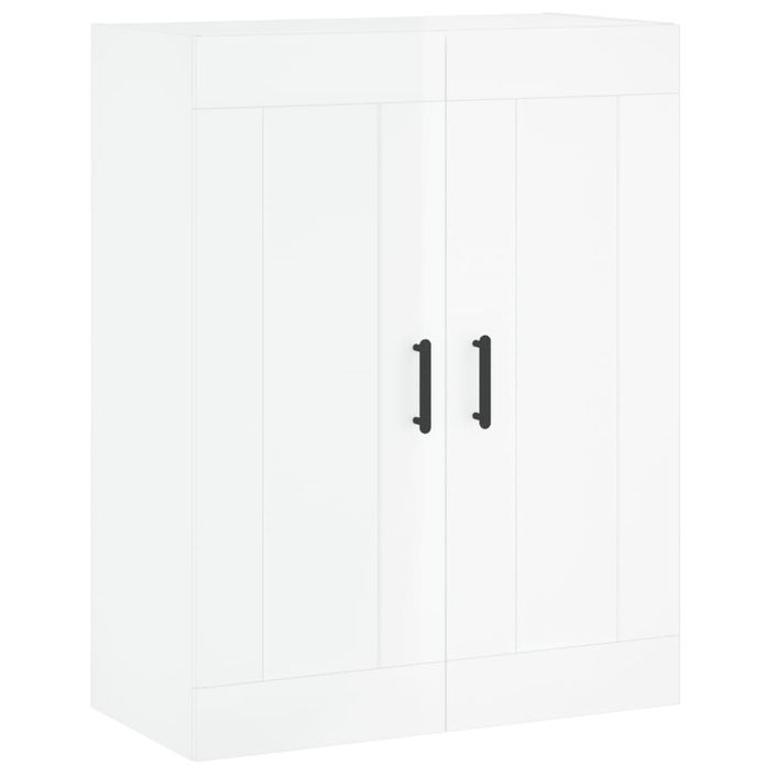 Armoire murale blanc brillant 69,5x34x90 cm bois d'ingénierie - Photo n°1