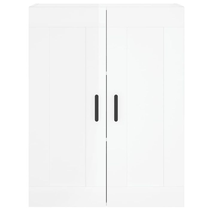 Armoire murale blanc brillant 69,5x34x90 cm bois d'ingénierie - Photo n°7