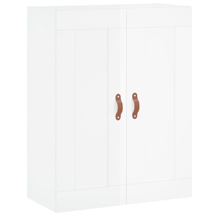 Armoire murale blanc brillant 69,5x34x90 cm bois d'ingénierie - Photo n°1