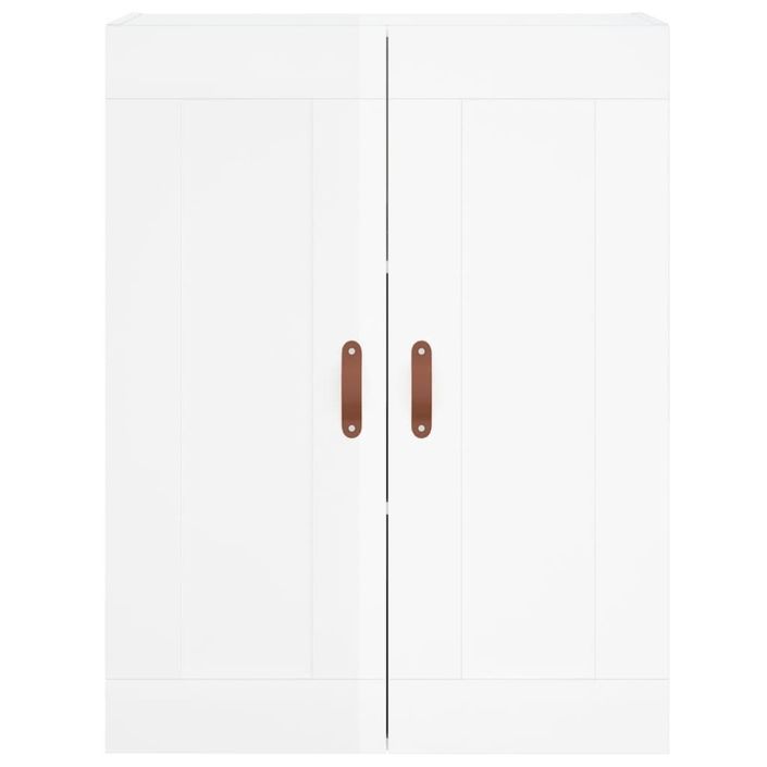 Armoire murale blanc brillant 69,5x34x90 cm bois d'ingénierie - Photo n°7