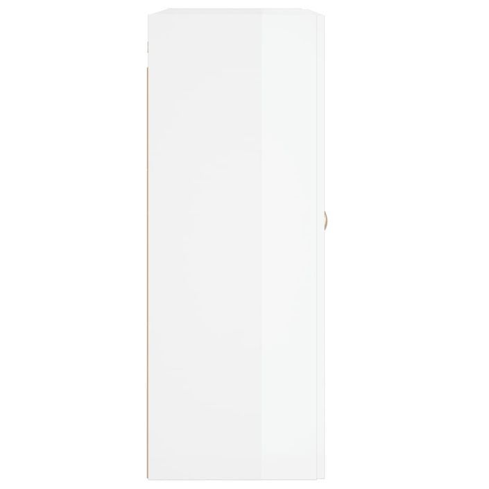 Armoire murale blanc brillant 69,5x34x90 cm bois d'ingénierie - Photo n°8