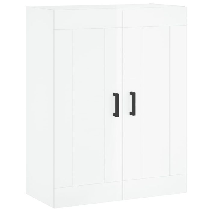 Armoire murale blanc brillant 69,5x34x90 cm bois d'ingénierie - Photo n°1