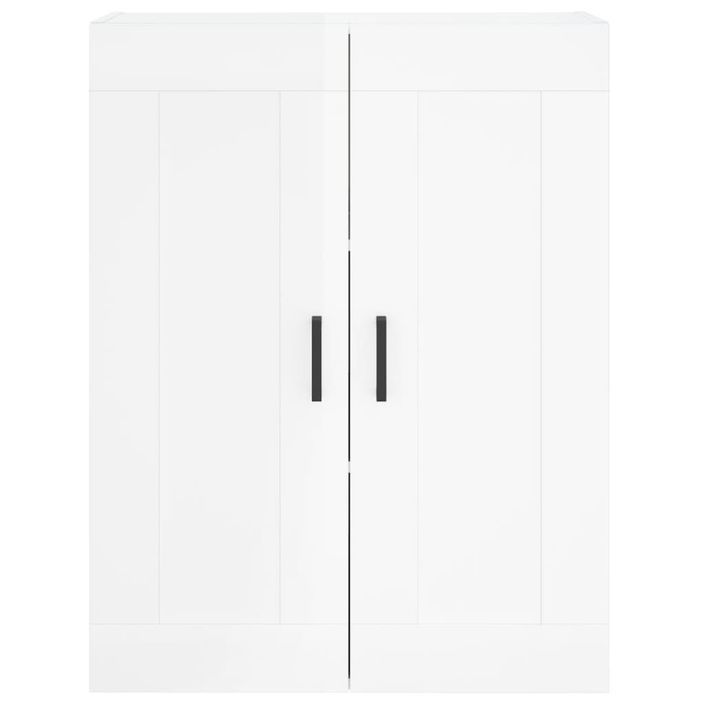 Armoire murale blanc brillant 69,5x34x90 cm bois d'ingénierie - Photo n°6