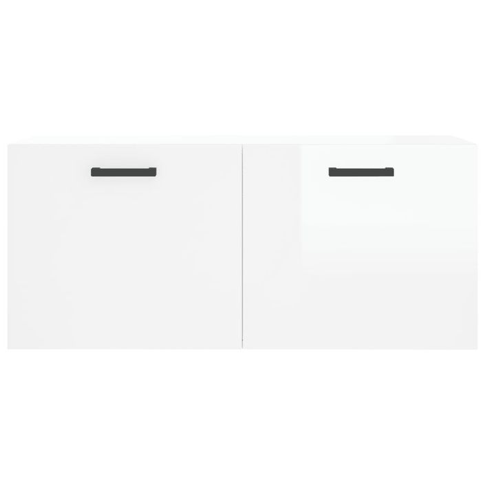 Armoire murale blanc brillant 80x36,5x35 cm bois d'ingénierie - Photo n°5