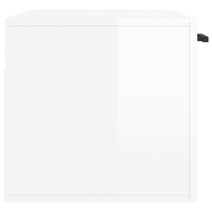 Armoire murale blanc brillant 80x36,5x35 cm bois d'ingénierie - Photo n°7