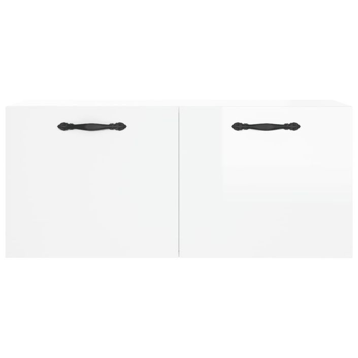 Armoire murale blanc brillant 80x36,5x35 cm bois d'ingénierie - Photo n°5