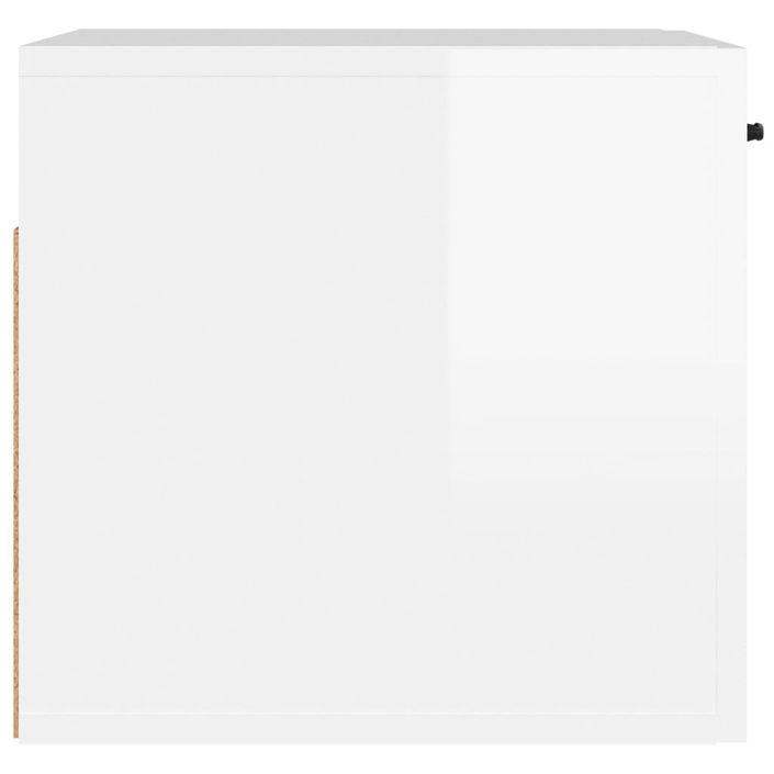 Armoire murale blanc brillant 80x36,5x35 cm bois d'ingénierie - Photo n°7