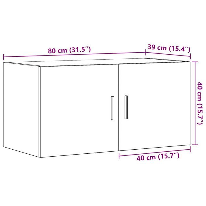 Armoire murale chêne artisanal 80x39x40 cm bois d'ingénierie - Photo n°11