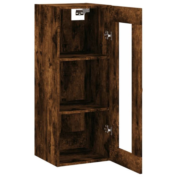 Armoire murale chêne fumé 34,5x34x90 cm - Photo n°7