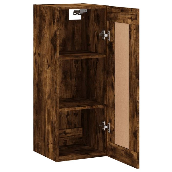 Armoire murale chêne fumé 34,5x34x90 cm bois d'ingénierie - Photo n°5