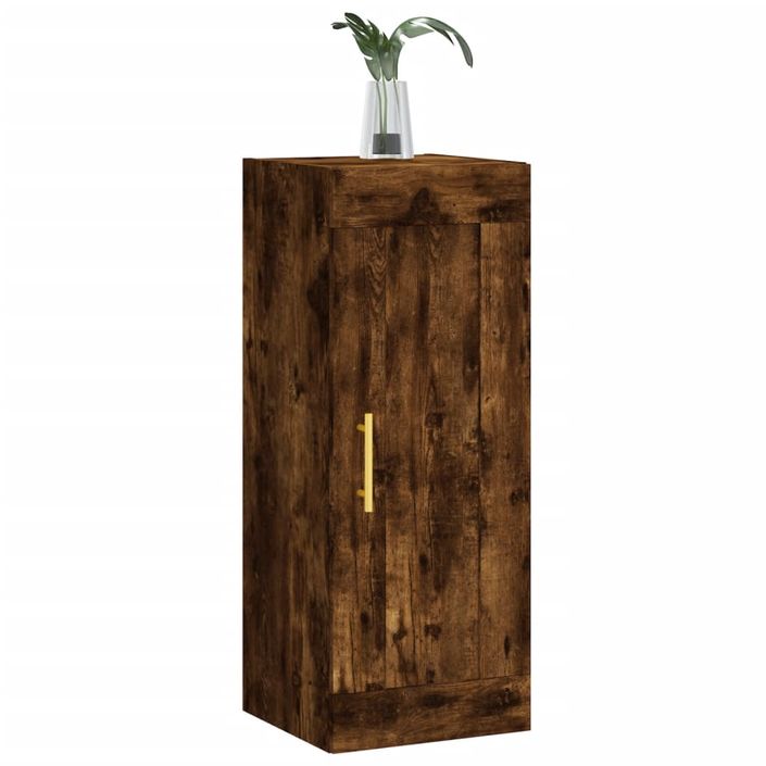 Armoire murale chêne fumé 34,5x34x90 cm bois d'ingénierie - Photo n°4