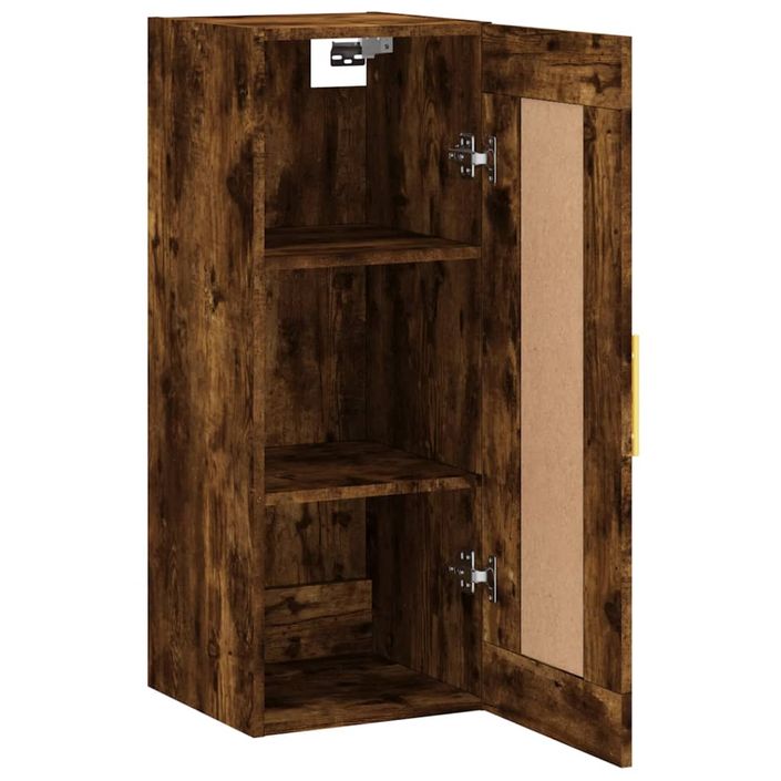 Armoire murale chêne fumé 34,5x34x90 cm bois d'ingénierie - Photo n°7