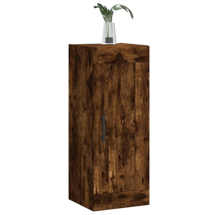 Armoire murale chêne fumé 34,5x34x90 cm bois d'ingénierie - Photo n°4