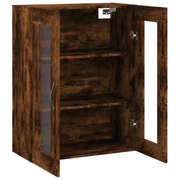 Armoire murale chêne fumé 69,5x34x90 cm bois d'ingénierie - Photo n°6