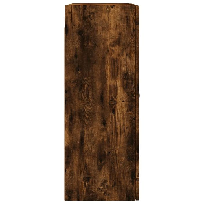 Armoire murale chêne fumé 69,5x34x90 cm bois d'ingénierie - Photo n°8