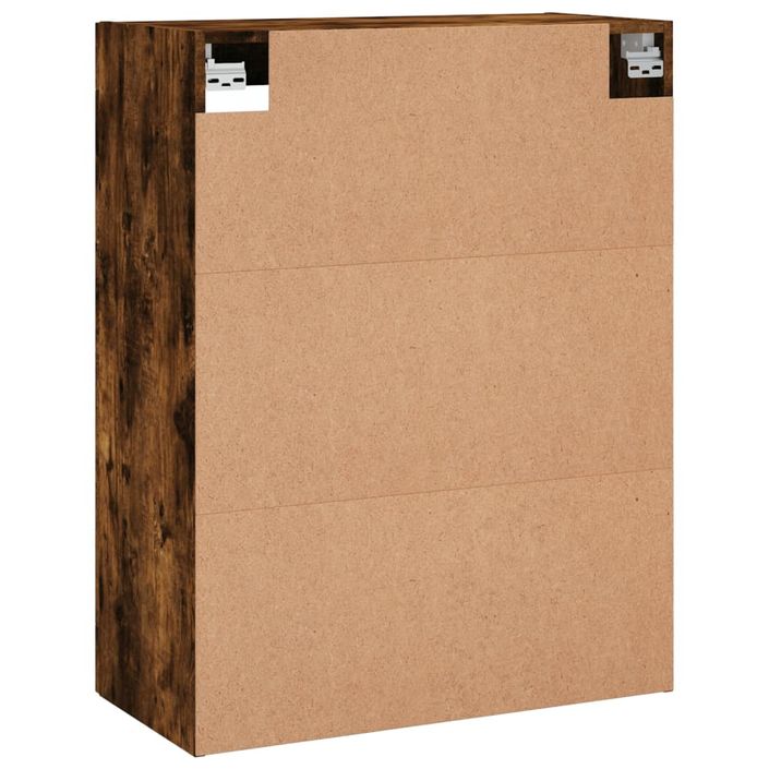 Armoire murale chêne fumé 69,5x34x90 cm bois d'ingénierie - Photo n°9