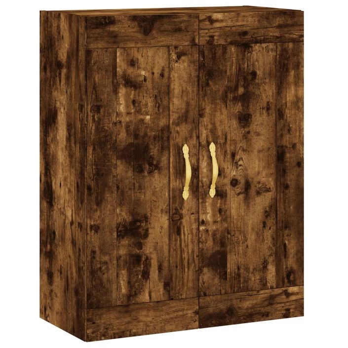 Armoire murale chêne fumé 69,5x34x90 cm bois d'ingénierie - Photo n°1