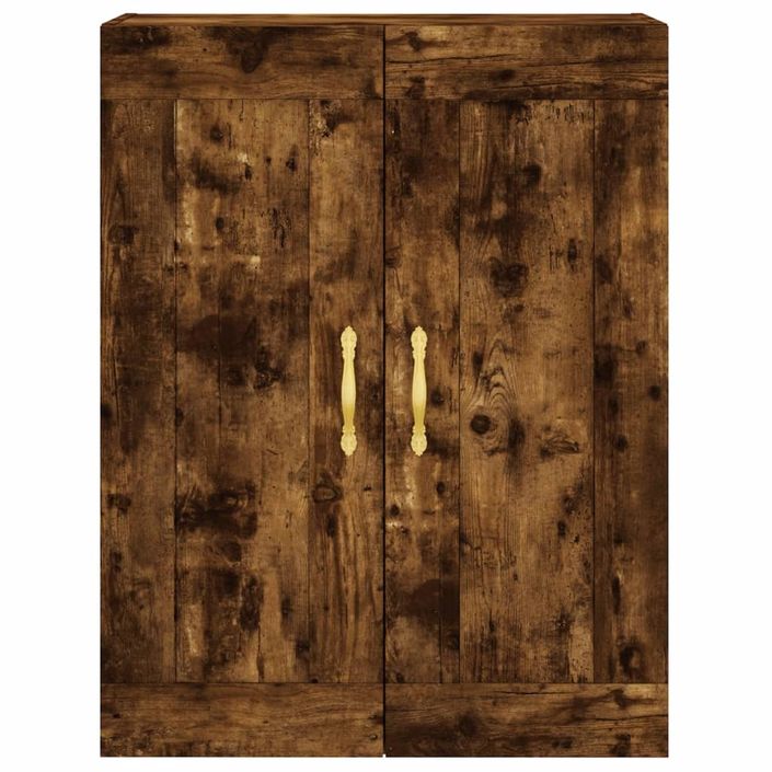 Armoire murale chêne fumé 69,5x34x90 cm bois d'ingénierie - Photo n°7