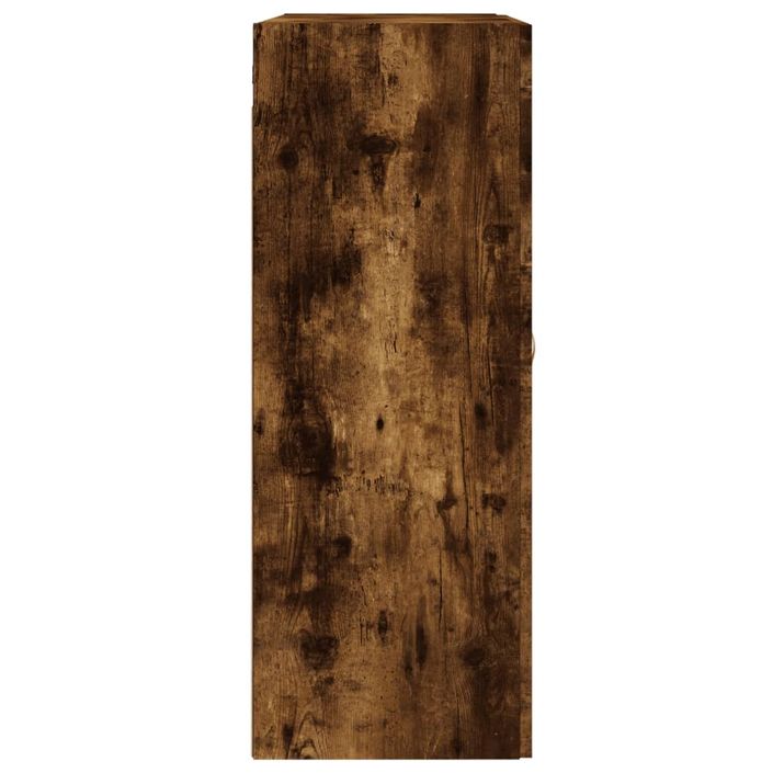 Armoire murale chêne fumé 69,5x34x90 cm bois d'ingénierie - Photo n°8