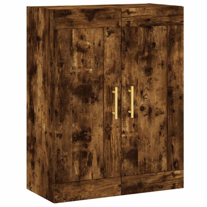 Armoire murale chêne fumé 69,5x34x90 cm bois d'ingénierie - Photo n°1