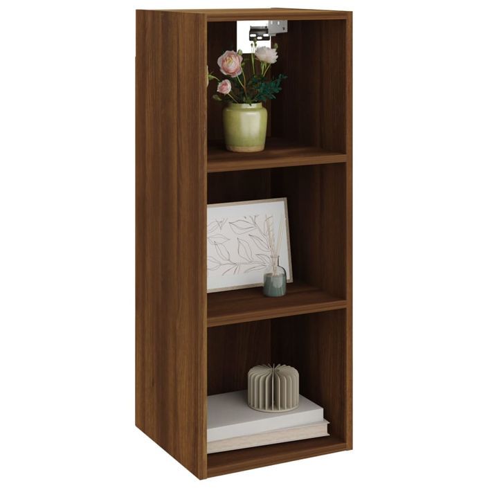 Armoire murale chêne marron 34,5x32,5x90 cm bois d'ingénierie - Photo n°8