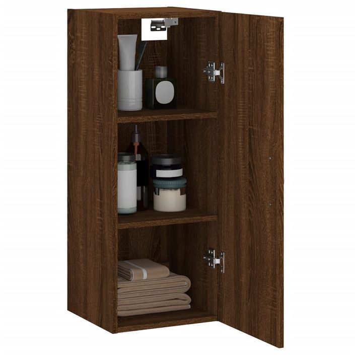 Armoire murale chêne marron 34,5x34x90 cm bois d'ingénierie - Photo n°4