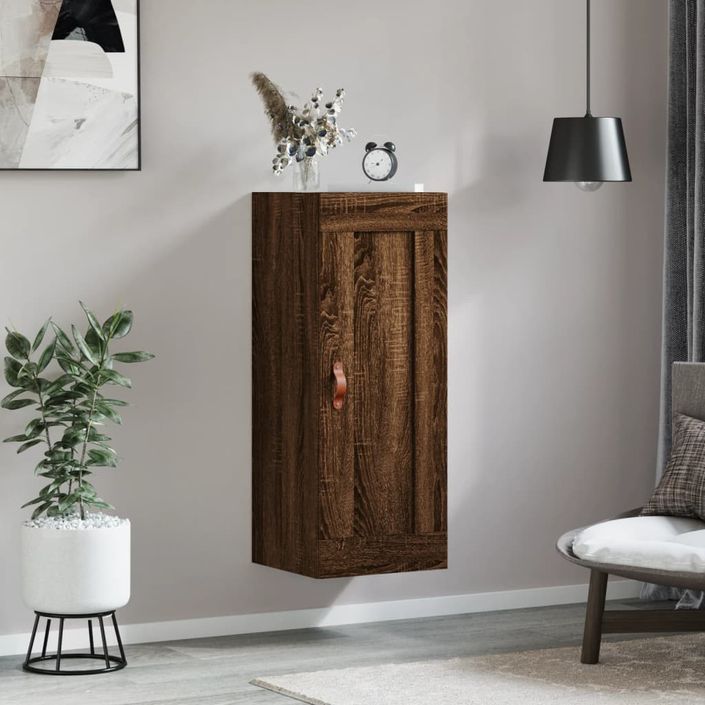 Armoire murale chêne marron 34,5x34x90 cm bois d'ingénierie - Photo n°3